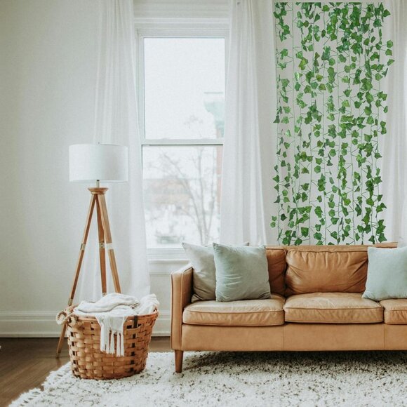 Artificial Ivy Leaves Garland 24pc - 168Ft Aesthetic Hanging Decor for Any Space - Picture 6 of 8